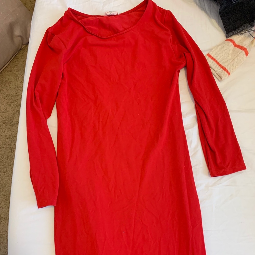 Long red dress